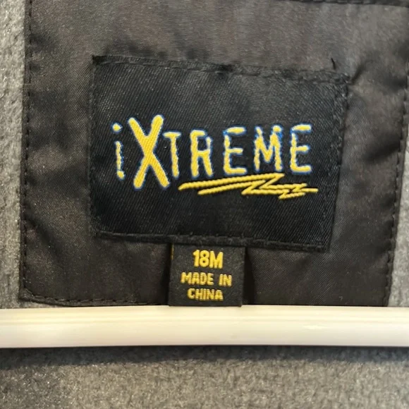 Boys 18 months polyester hooded winter jacket. Blue grey and black color. - Picture 9 of 11